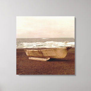 Umiak, Walrus Skin Whalers Boat Pt. Barrow Quad Canvas Print