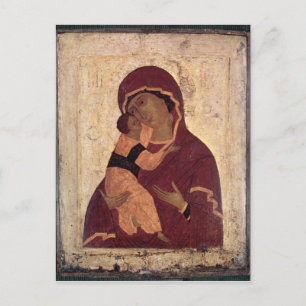 Umilenie Virgin of Wladimir, Moscow School Postcard
