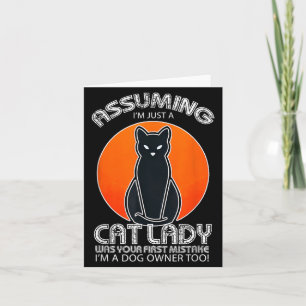 Uming Cat Lady Halloween _ Dog And Black Cat Card