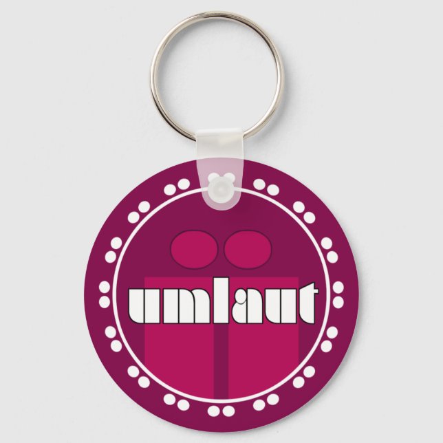 Umlaut Rondell Key Chains - Raspberry (Front)