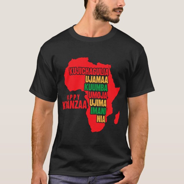 Umoja Kwanzaa Holiday Africa American Unity Flag T-Shirt (Front)