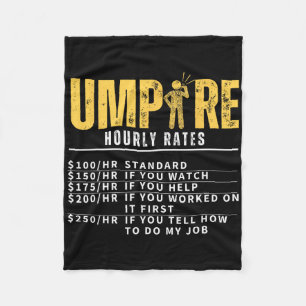 Umpire Hourly Rates Funny Referee Fleece Blanket