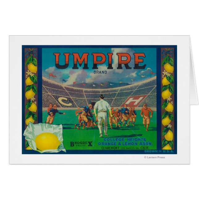 Umpire Lemon LabelClaremont, CA (Front Horizontal)