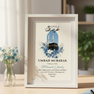 Umrah Mubarak Personalised Islamic Wall Art Poster