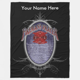 Umsted Design Personalised Firefighter's Prayer Fleece Blanket