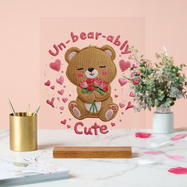 Un-bear-ably Cute Teddy Bear Acrylic Sign (Wedding)