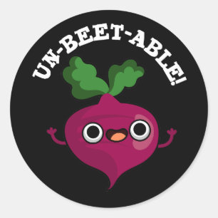 Un-beet-able cute Veggie Beet Pun Classic Round Sticker