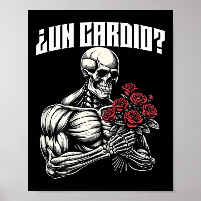 Un Cardio Espalda. Calaca Con Flores Rosas  Poster (Front)