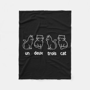 Un Deux Trois Cat - French Cat Lover Kitty Owner Fleece Blanket