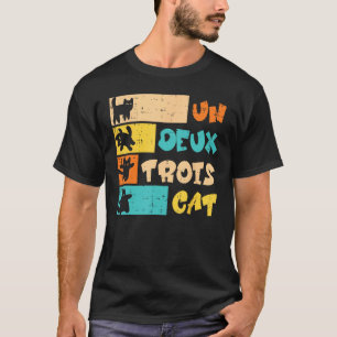 Un Deux Trois Cat French Retro Men Women Boys Kid  T-Shirt