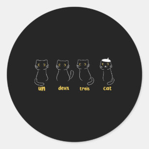 Un Deux Trois Cat Funny Cat Lovers Classic Round Sticker