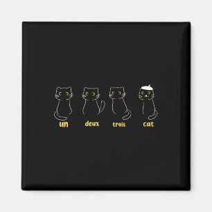 Un Deux Trois Cat Funny Cat Lovers Magnet