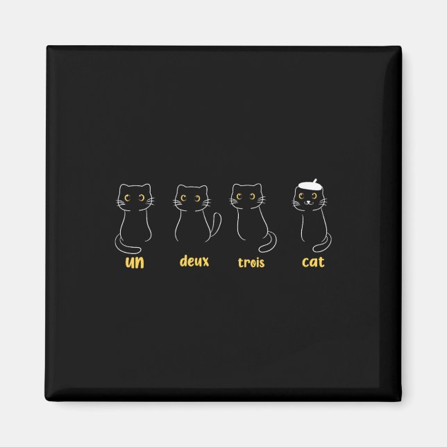Un Deux Trois Cat Funny Cat Lovers  Magnet (Front)