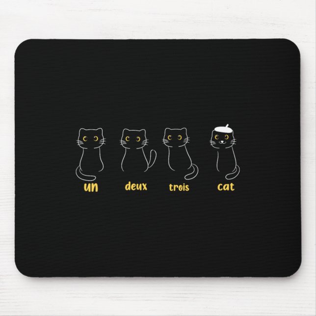 Un Deux Trois Cat Funny Cat Lovers  Mouse Mat (Front)