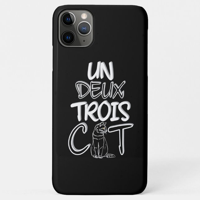 Un Deux Trois Cat Funny French Case-Mate iPhone Case (Back)