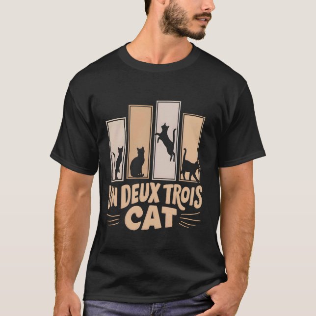 Un Deux Trois Cat Funny French Cat Women Girls T-Shirt (Front)