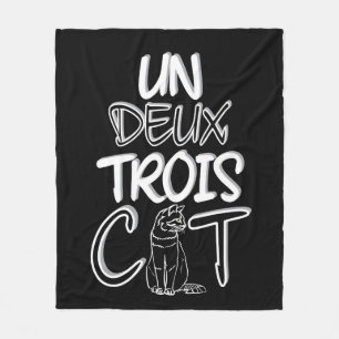 Un Deux Trois Cat Funny French Fleece Blanket