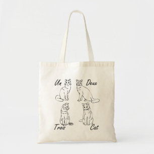Un Deux Trois Cat Funny French Tote Bag