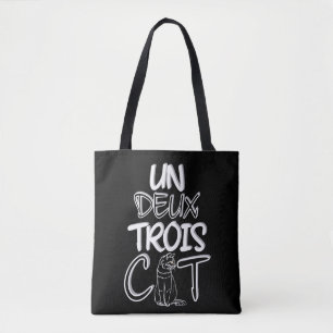 Un Deux Trois Cat Funny French Tote Bag