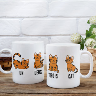 Un Deux Trois Cat Lover Teacher Gift Funny Coffee Mug