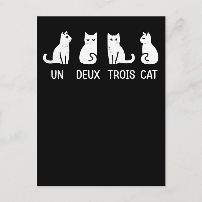 un deux trois cat postcard (Front)