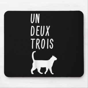 Un Deux Trois Cat Shirt Funny French Teacher Gift  Mouse Mat