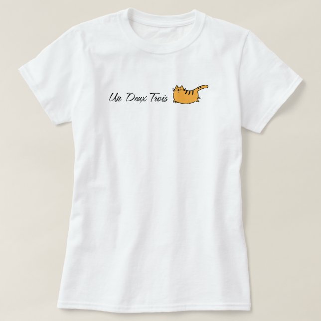 Un Deux Trois Cat  T-Shirt (Design Front)