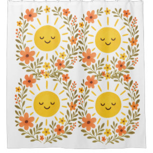un & Floral Frame Shower Curtain