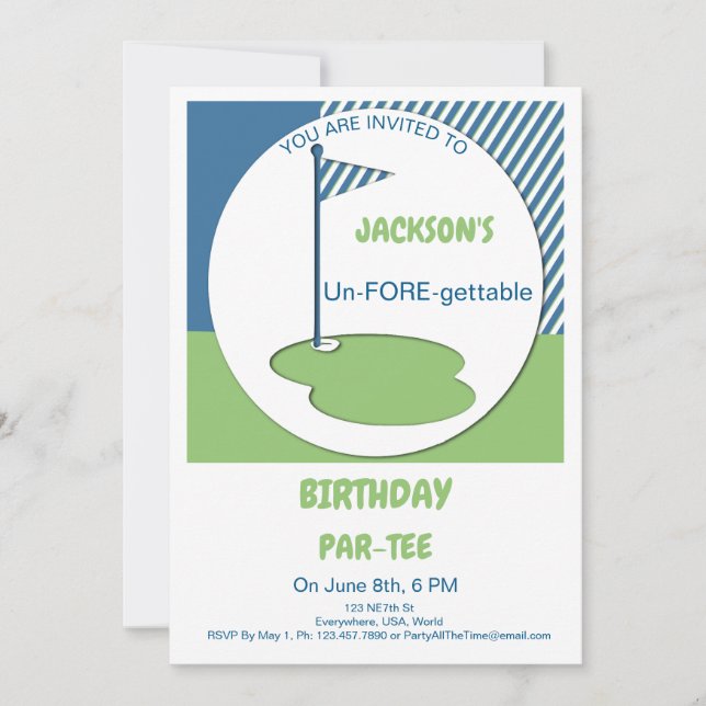 Un-FORE-gettable Par-Tee Invitation (Front)