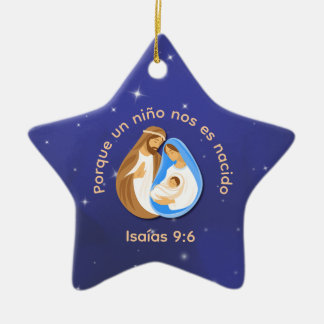 Un Niño Nos Es Nacido Isaías 9:6 Navidad Ceramic Tree Decoration
