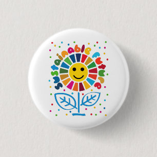 UN SDGs Global Goals 2030 Sustainable Future 3 Cm Round Badge