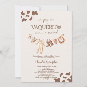 un vaquerito viene en camino Baby Shower Invitation