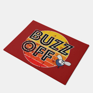 (un)welcome "buzz off" distressed style with fly doormat