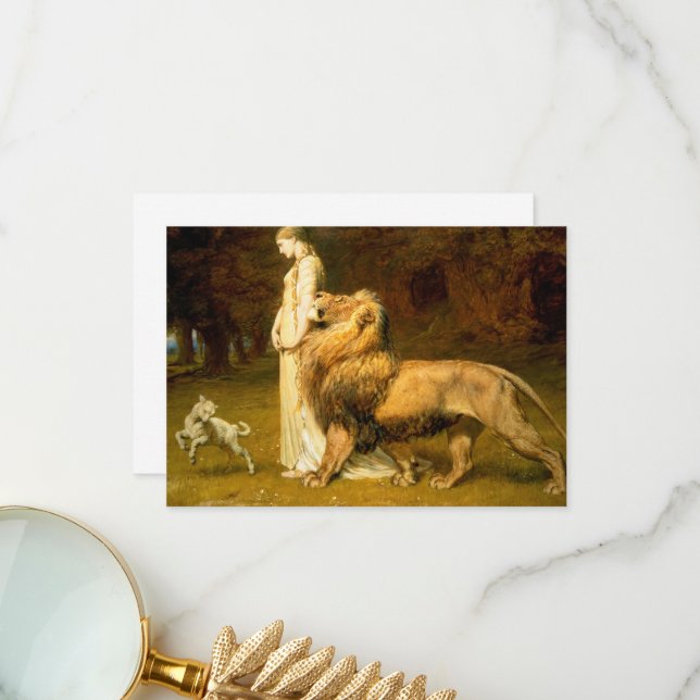 Una And Lion From Spensers Faerie Queene - Riviere Thank You Card (Front/Back In Situ)