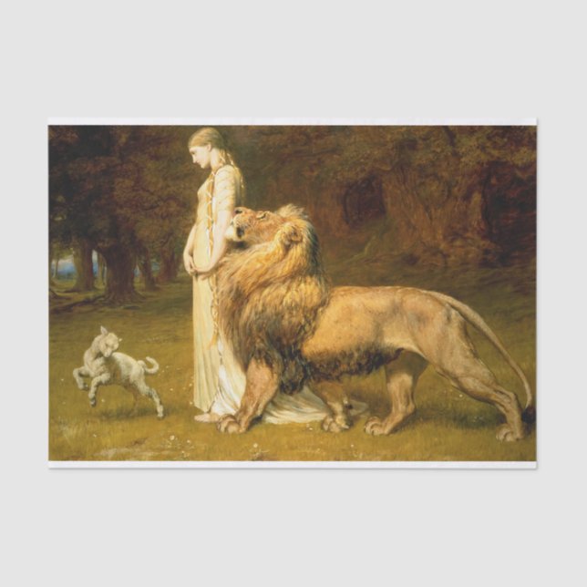 Una And Lion From Spensers Faerie Queene - Riviere Tissue Paper (Front)