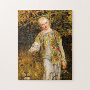 Una and the Lion, 1860 by William Bell Scott Jigsaw Puzzle