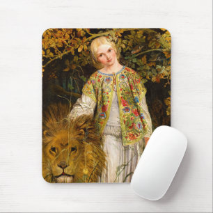 Una and the Lion, 1860 by William Bell Scott Mouse Mat