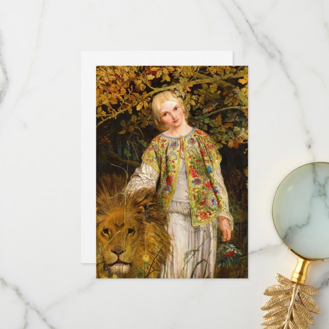 Una and the Lion, 1860 by William Bell Scott Thank You Card (Front/Back In Situ)