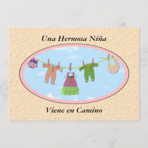 Una Hermosa niña Viene en Camino / baby shower Invitation
