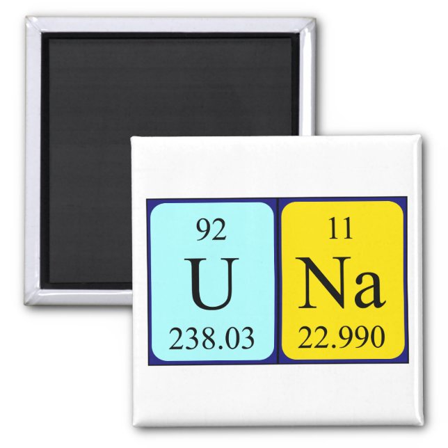 Una periodic table name magnet (Front)