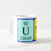 Una periodic table name mug (Front Left)