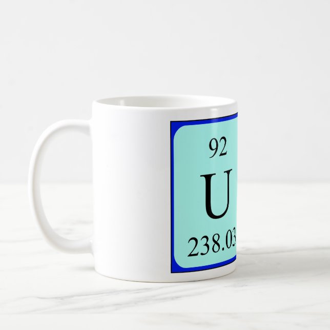 Una periodic table name mug (Left)