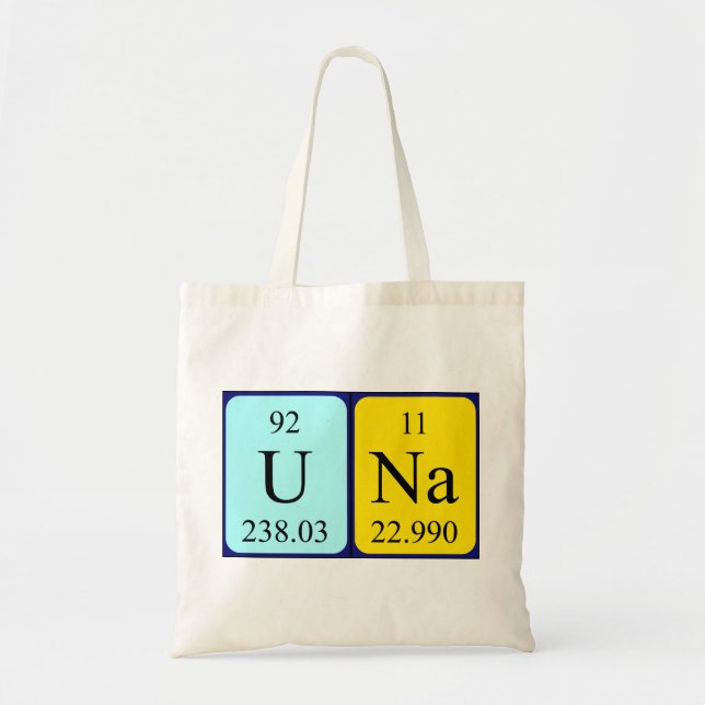 Una periodic table name tote bag (Front)