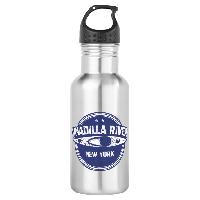 Unadilla River New York Kayak 532 Ml Water Bottle (Front)