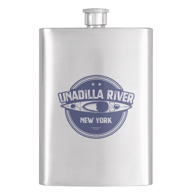 Unadilla River New York Kayak Hip Flask (Front)