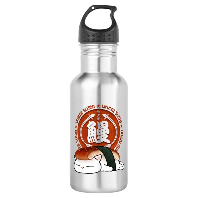 Unagi Eel Sushi Cat 532 Ml Water Bottle (Front)