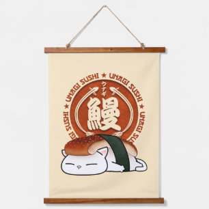 Unagi Eel Sushi Cat Hanging Tapestry