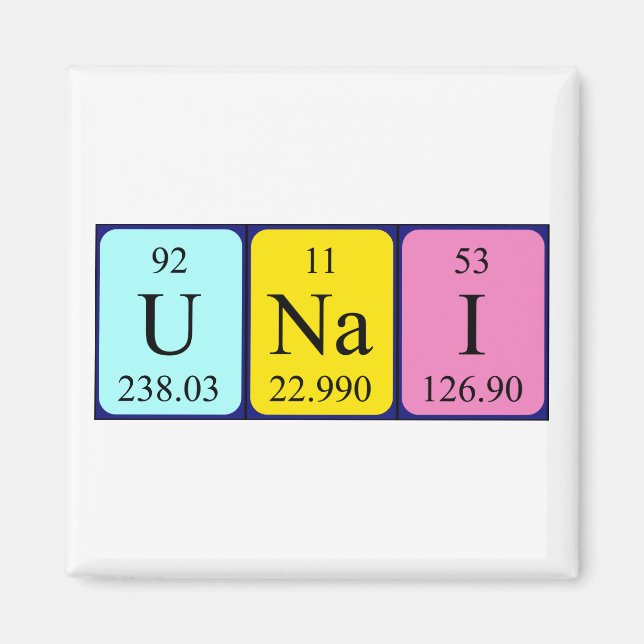Unai periodic table name magnet (Front)