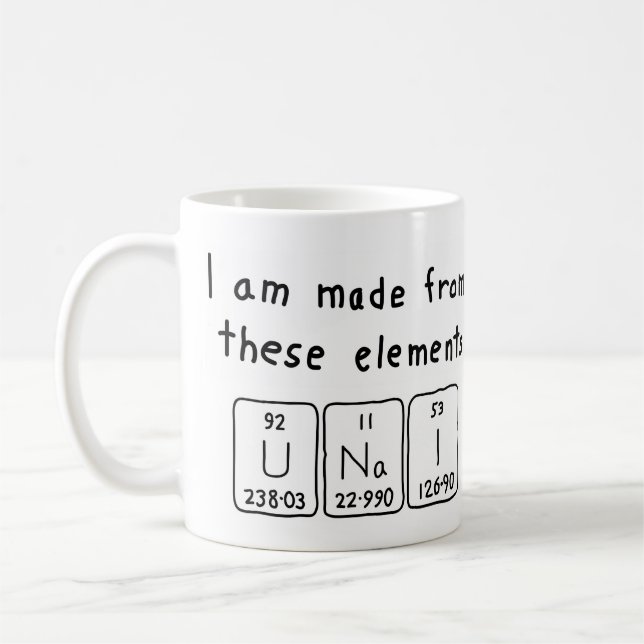 Unai periodic table name mug (Left)