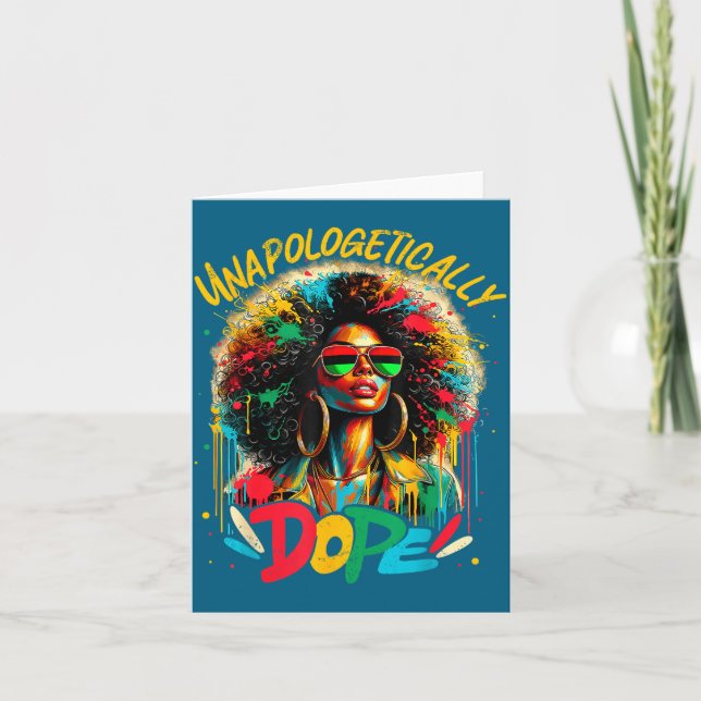 Unalogetically Afro Black Woman Black History Mela Card (Front)